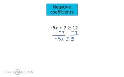 Solving Inequalities with Negative Coefficients Instructional Video