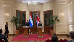 Foreign Secretary Lord David Cameron holds a news conference with Paraguayan Foreign Minister, Ruben Ramirez Lezcano. News Clip