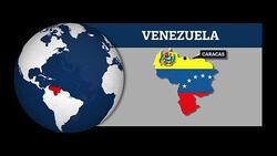 Earth Sphere Map and Venezuela Country Map with National Flag Stock Footage