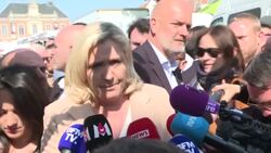 CLEAN : Le Pen blasts 'brutal' Macron on last campaign trip before vote News Clip