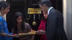 Rishi Sunak lights candles in Downing Street to mark Diwali News Clip