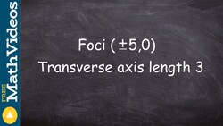 Graph a hyperbola given the foci and length of transverse axis Instructional Video