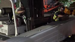 CLEAN : Images of a confederate statue being removed at night in Georgia News Clip