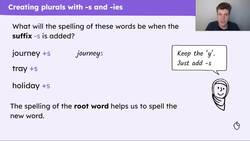 Making plurals using the suffixes -s and -ies Instructional Video