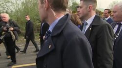 Nancy Pelosi and delegation walk across the Irish Border News Clip