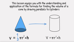 How to Calculate the Volume of a Cone using Cylinder Formula Instructional Video