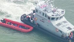 AT SEA: UK Border Force intercept Migrants attempting to cross the English Channel. News Clip