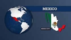 Earth Sphere Map and Mexico Country Map with National Flag Stock Footage