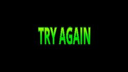 Retro video game TRY AGAIN word text. Stock Footage
