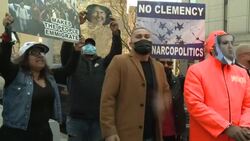 CLEAN : Protesters gather as Honduran president's brother awaits sentencing in New York News Clip