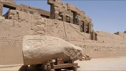 Egypt, Luxor - Karnak Temple - Courtyard of the Third Pylon Stock Footage