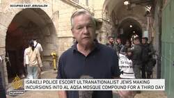 Hundreds Israeli settlers storm Al-Aqsa mosque complex for Jewish holidays News Clip