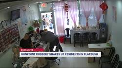 Flatbush nail salon gunpoint robbery caught on camera News Clip