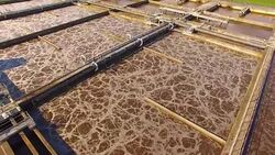 Aerial view to sewage treatment plant. Grey water recycling. Waste management theme. Stock Footage