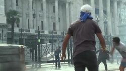 CLEAN : Police, protesters clash outside Argentine Congress during IMF protest News Clip