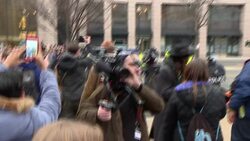 Police push Trump inauguration protesters back and fire stun grenades at them News Clip