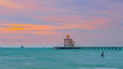 sea and blue sky time laps Stock Footage