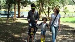 Family visited an organic farm Stock Footage