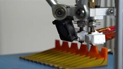 Printing  with Plastic Wire Filament on 3D Printer Stock Footage