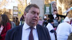 Interviews with protestors as assisted dying bill is discussed in Parliament News Clip