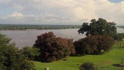 Mississippi River At Sunset In Natchez United States Of America Stock Footage