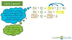 Determining the Number of Solutions in an Equation Instructional Video