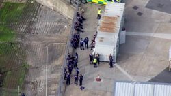 Aerials of Dover migrant processing News Clip