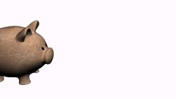 Piggy Bank 3D receiving coins Stock Footage