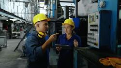 Man Learning to Use Printing Press Stock Footage