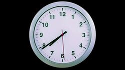 h24 hours timelapse seamless loop ready, clock hands movement, modern white metallic alarm wall clock on black screen background Stock Footage