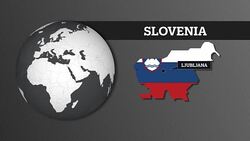 Earth Sphere Map and Slovenia Country Map with National Flag Stock Footage