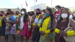 CLEAN : Thousands of Brazilian Indigenous people march against Bolsonaro News Clip
