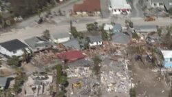 CLEAN : Aerial shots: devastation left by Hurricane Ian in Florida News Clip