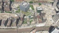 UK Heatwave - Aerials People trying to stay cool in London News Clip