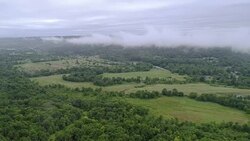 The low clouds over mountains in Poconos, Appalachian, Pennsylvania, Carbon County, USA. Accelerated TIme Laps style video. Stock Footage
