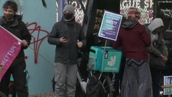 Deliveroo drivers strike in London over pay and conditions News Clip