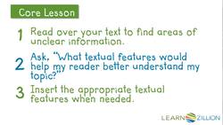 Adding Textual Features in Informational Writing Instructional Video