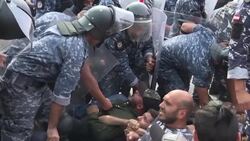 CLEAN : Scuffles as Lebanese security forces open the Ring Road in Beirut News Clip