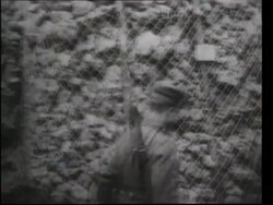 German troops looking out from trenches, Kaiser Wilhelm with son, 1916 Stock Footage