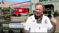 Stew Leonard Jr. prepares to throw first pitch at Yankees game News Clip