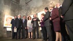 CLEAN : Merkel visits an exhibition on Holocaust victims News Clip