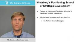 Mintzberg's Positioning School of Strategic Development Instructional Video