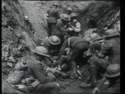 EDIT IMW 995759 US troops in Belleau Wood wounded in trench German POWs 1918 Stock Footage