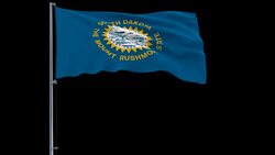Flag of United States South Dakota, 4k prores 4444 footage with alpha Stock Footage