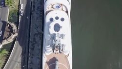 CLEAN : Aerial images of Russian yacht in Dominican Republic searched at US request News Clip