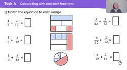 Explain with and without an image how to add and subtract related non-unit fractions Instructional Video
