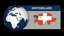 Earth Sphere Map and Switzerland Country Map with National Flag Stock Footage