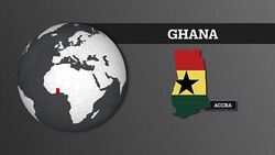 Earth Sphere Map and Ghana Country Map with National Flag Stock Footage