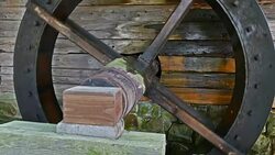 old water mill on creek in village, Germany Stock Footage