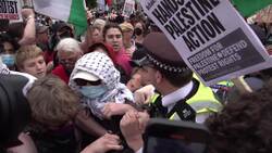 Protesters clash with police at Palestine Action demonstration News Clip